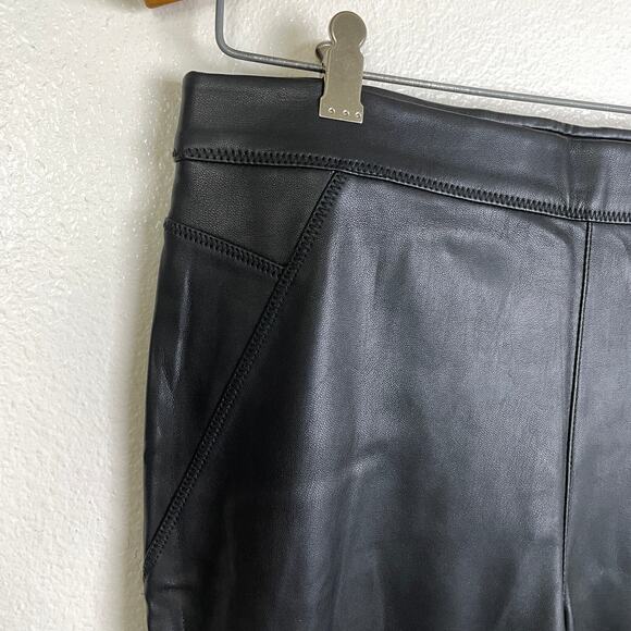 Free People Black Vegan Leather Leggings Pull On High Waist Womens Size 29 NWT - Picture 6 of 12